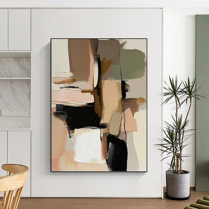 Captivatingly Large - Scale Hand - Painted Textured Abstract for Library & Reading Nook DKH1240