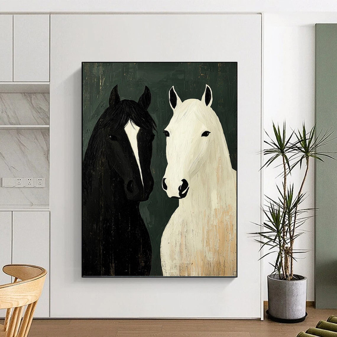 Large - Format Custom Textured Hand - Painted Abstract Mural for Entryway & Hotel Suite DKH1003