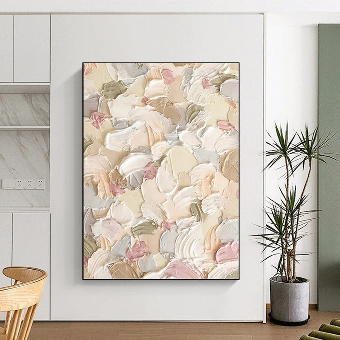 Oversized Hand - Painted Custom Textured Abstract Wall Art for Hallway & Entryway DKH0982