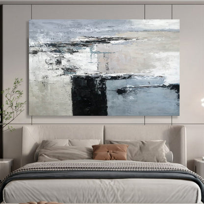 Monochromatic Minimalist Abstract: Elevate Your Space with Subtlety DLZ152