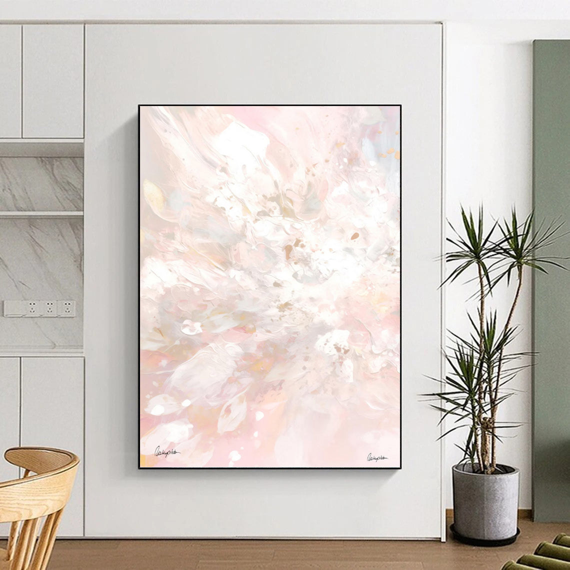 Alluring Custom - Painted Textured Canvas Abstract for Living Room & Office DKH1088