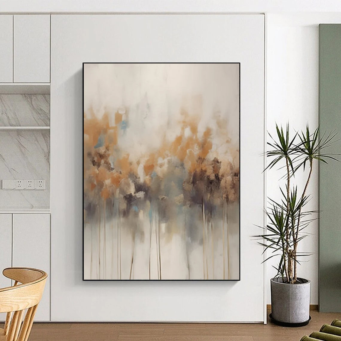 Cloud Wisp: Giant Hand - Painted Custom Abstract Canvas for Dining Room and Hallway DTP117
