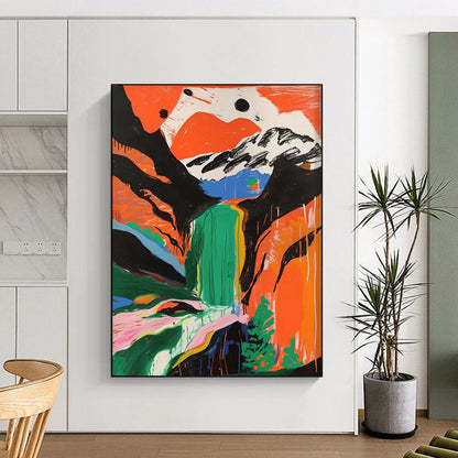 Galactic Drift: Super - Sized - Format Hand - Painted Custom Abstract Work for Hallway and Hotel DTP105