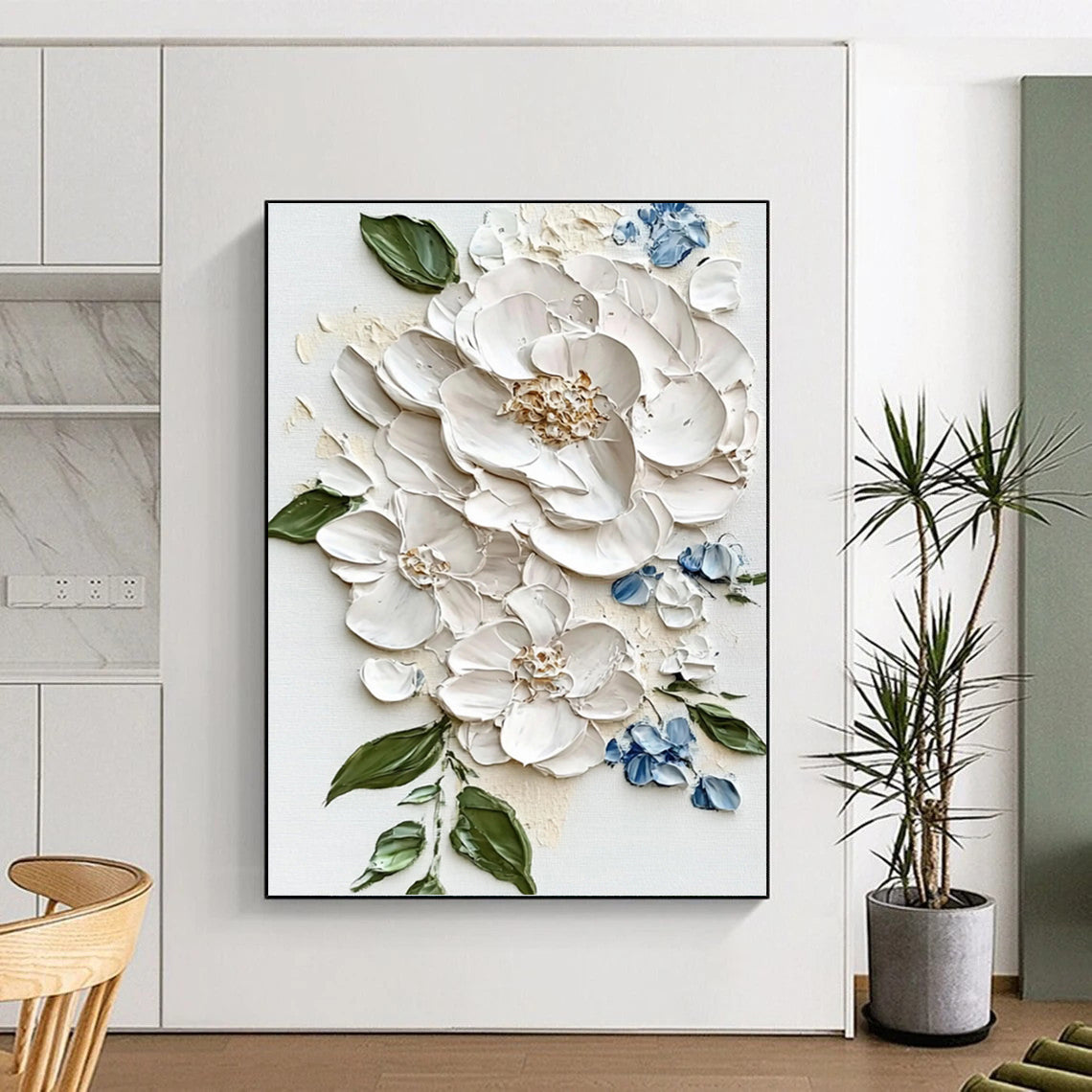 Graceful Hand - Painted Textured Abstract Painting on Canvas for Dining Room & Hotel DKH1388