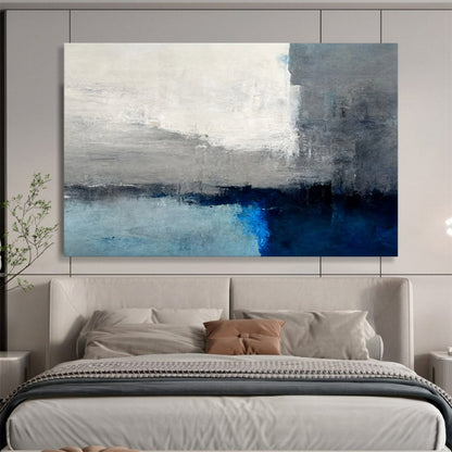 Grey & Blue Horizon Abstract - Calm Office Focus DLZ074