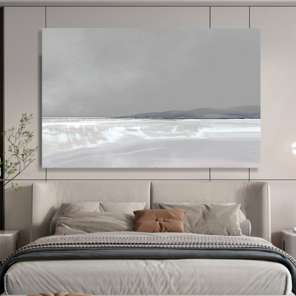Pale Horizon Abstraction - Large Minimalist Bedroom Art DLZ137