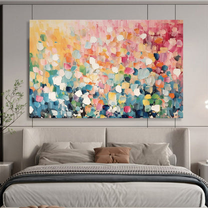 Colorful Dot - Matrix Abstract Art - Vibrant Living Room Centerpiece DLZ161
