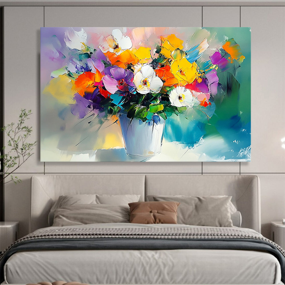 “Colorful Flower Bouquet” - Multicolor, Flower Bouquet, Impressionist - style HB1141