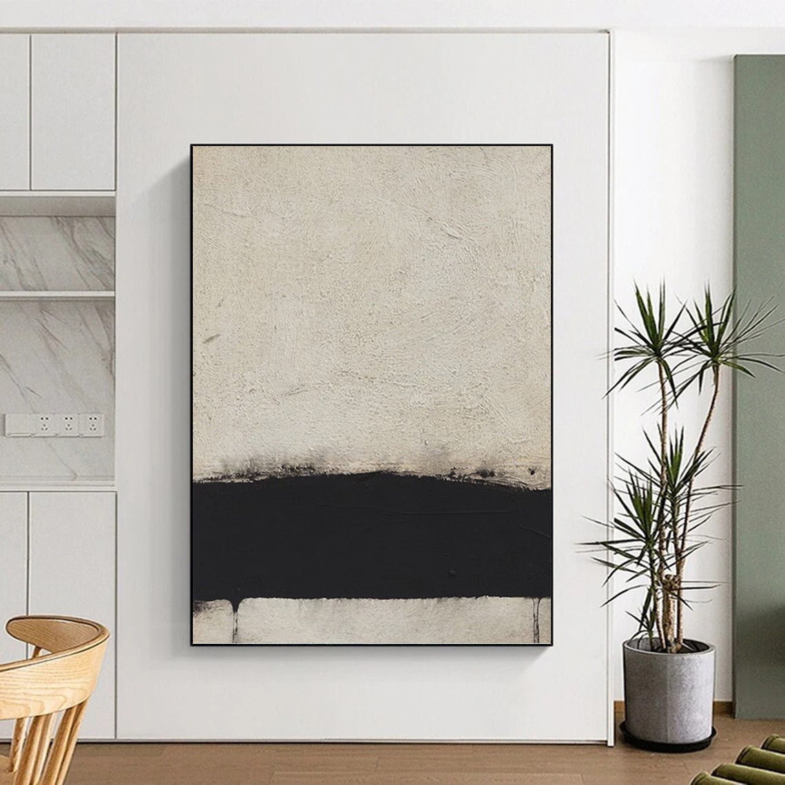 Large - Sized Fashion - Forward Hand - Painted Textured Abstract Art on Canvas for Bar & Entryway DKH1419