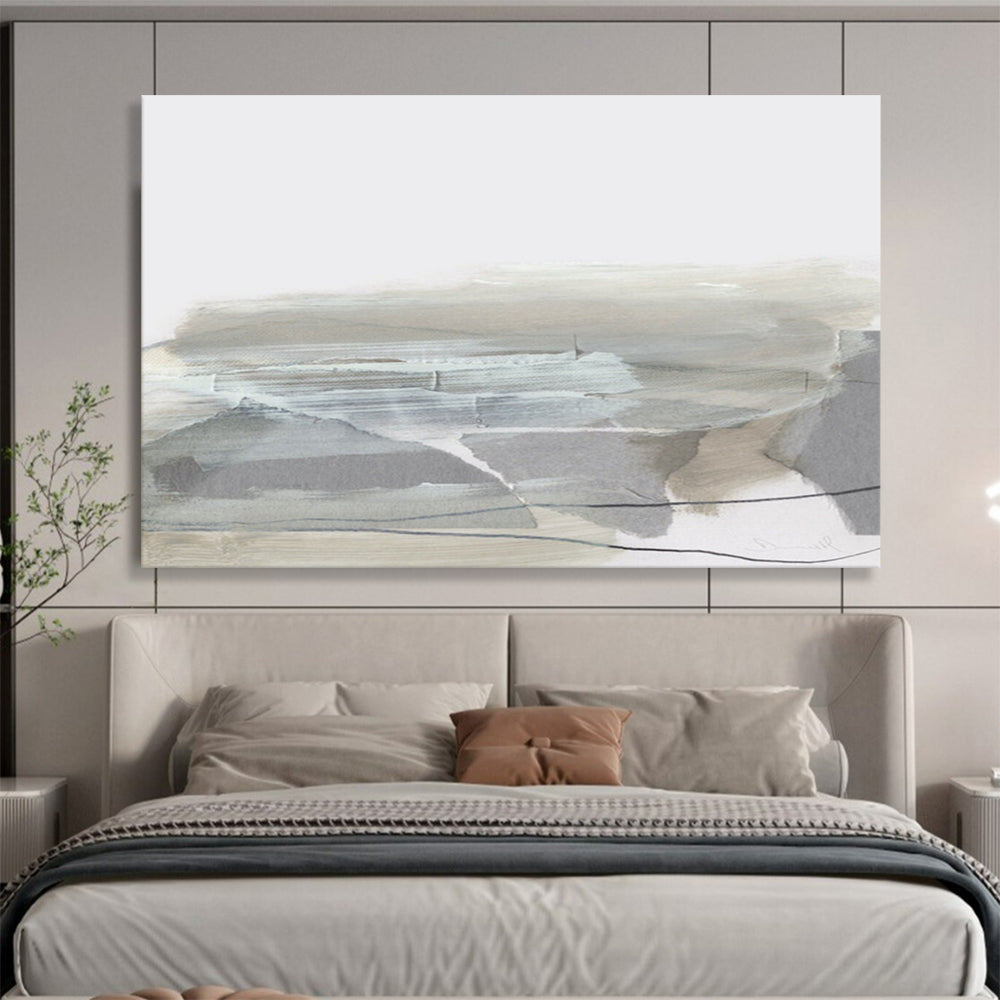 Minimalist Gray Landscape - Oversized Calm Office Art DLZ130