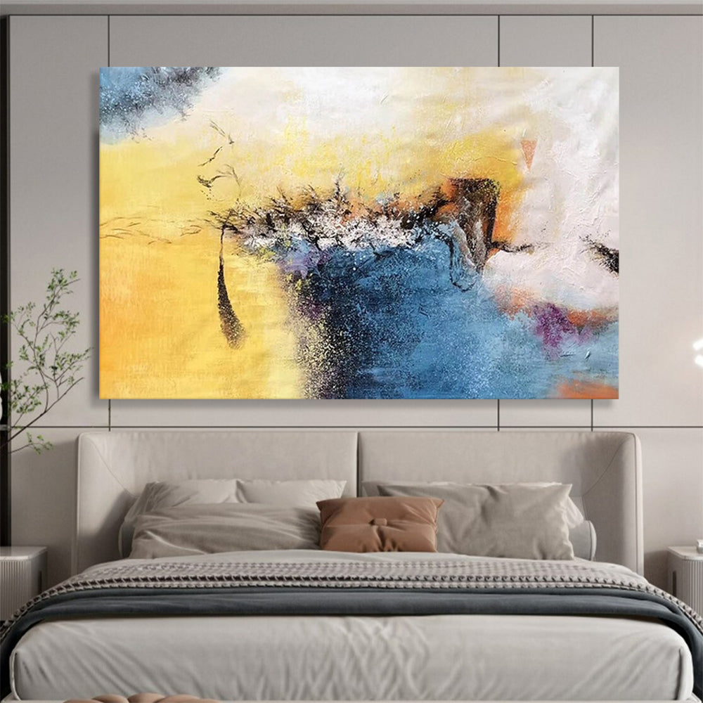 Dynamic Yellow and Blue Abstract: Capture the Essence of Creativity DLZ156