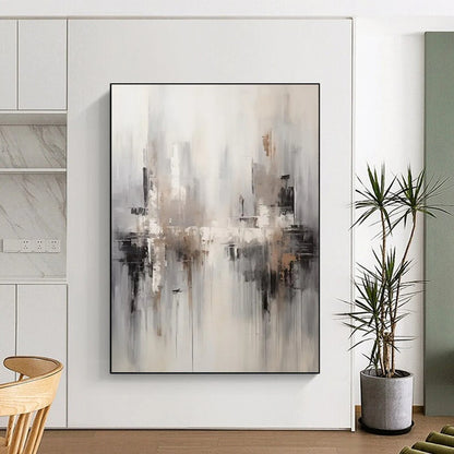 Pine Needle Path: Mammoth Hand - Painted Custom Abstract Work for Hallway and Bedroom DTP122