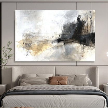 “Soft Gray - Beige Abstract” - Gray, Beige with Subtle Textures - Painting On Canvas HB1388