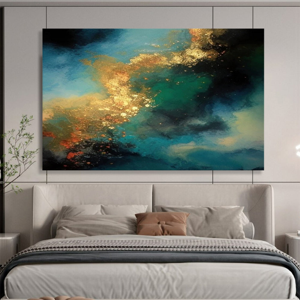 Blue & Gold Ocean Dream - Luxe Living Room Centerpiece DLZ072