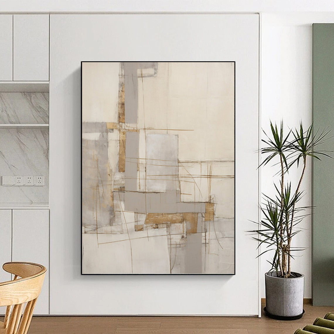 Captivating Hand - Painted Textured Abstract for Bedroom & Dining Room DKH1322