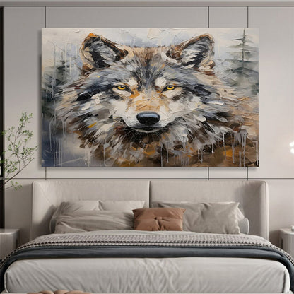 Textured Wolf Portrait - Wild Adventure Den Decor DLZ078