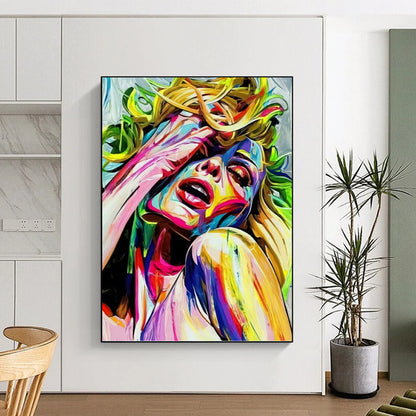 Vertical Hand - Painted Textured Custom Abstract Painting for Living Room and Office DKH1638