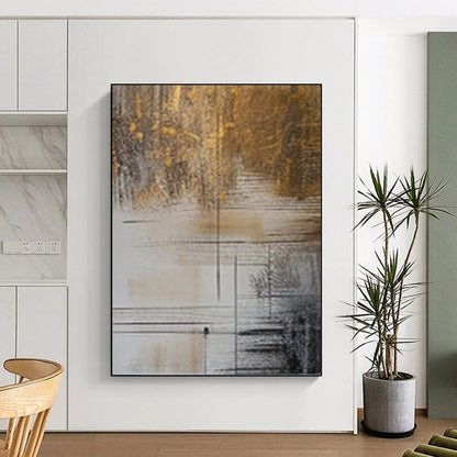 Large - Scale Hand - Painted Custom Textured Abstract Art for Bedroom & Living Room DKH0980