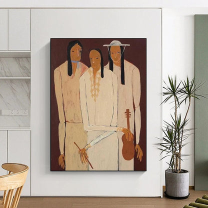 Meandering Textures: Giant Custom Abstract Canvas for Dining Room and Hallway DTP141