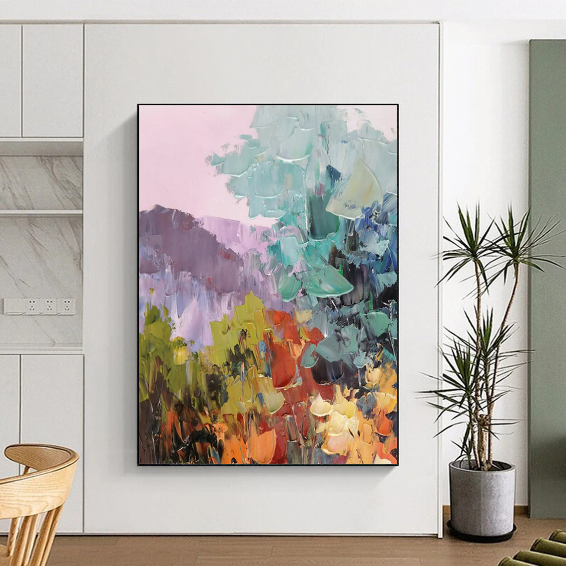 Stylish Hand - Painted Textured Abstract Art for Living Room & Bar DKH1278