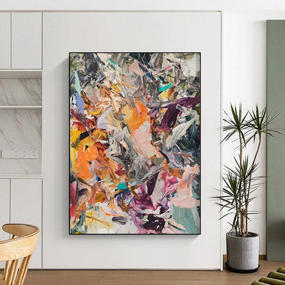 Volcanic Pulse: Immense - Scale Hand - Painted Custom Abstract Creation for Bedroom and Bar DTP098