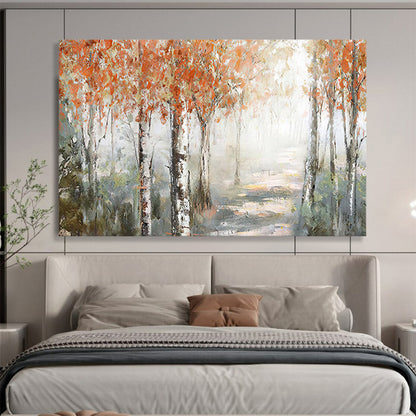 Misty Autumn Birch Forest - Enchanting Bedroom or Office Art DLZ222