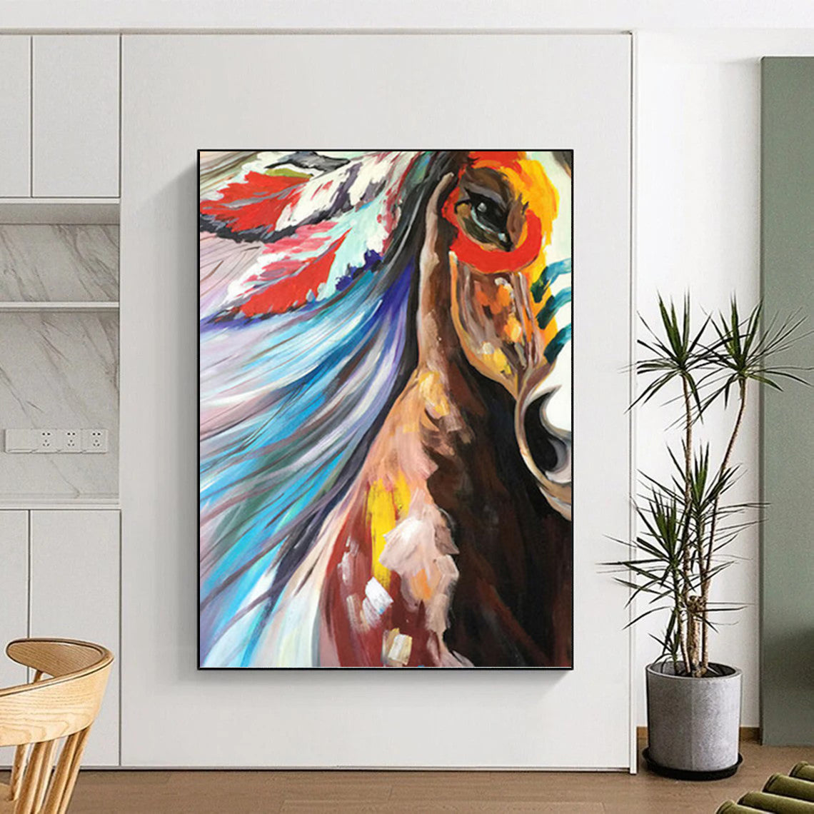 Large - Sized Enchanting Hand - Painted Textured Abstract on Canvas for Dining Room & Entryway DKH1426