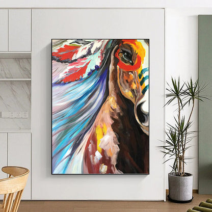 Large - Sized Enchanting Hand - Painted Textured Abstract on Canvas for Dining Room & Entryway DKH1426
