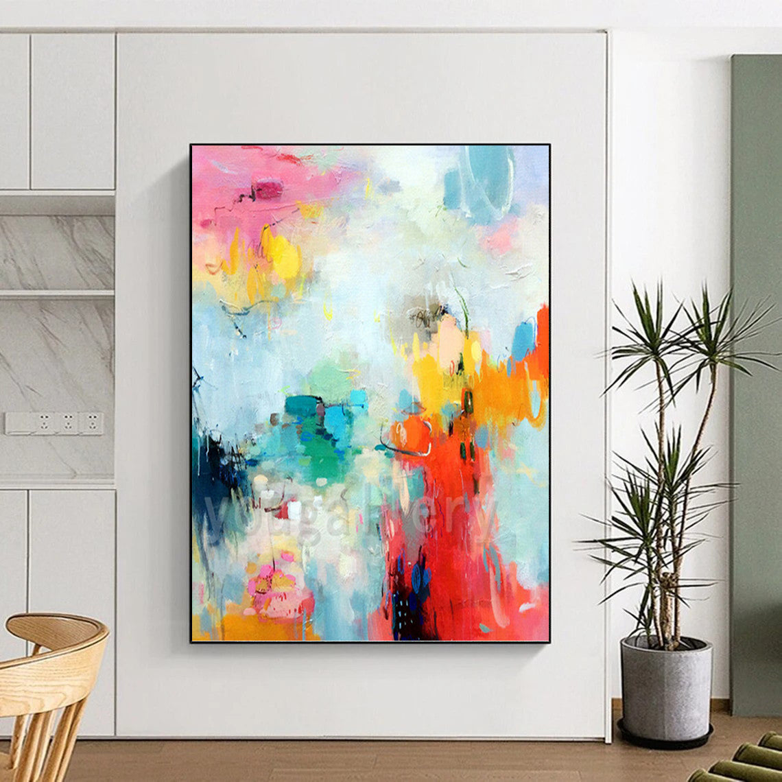 Impressive Hand - Rendered Textured Canvas Abstract for Office & Entryway DKH1065