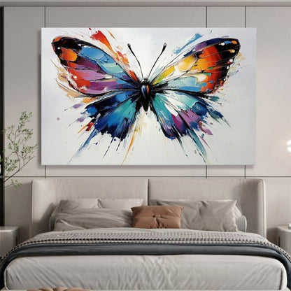 “Colorful Textured Butterfly” - Colorful Palette, Textured Butterfly Wings Painting On Canvas HB0847