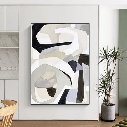 Creatively Curated Hand - Painted Textured Canvas Mural for Bar & Hotel Lobby DKH1141