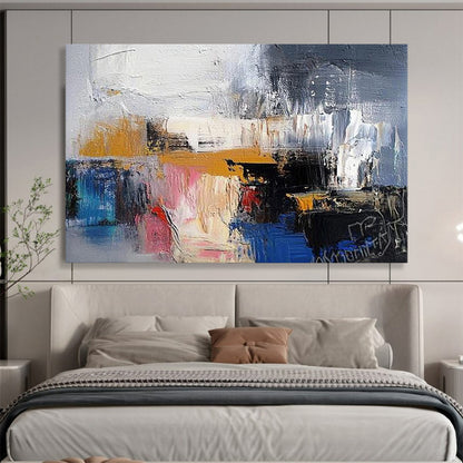 Colorful Abstract Layers "Urban Symphony" Painting On Canvas HB0415