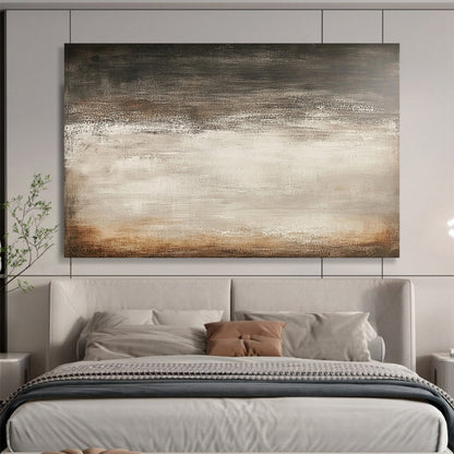 “Neutral Textured Abstraction” - Muted browns, grays, beiges, Minimalist Textural Painting On Canvas HB0583