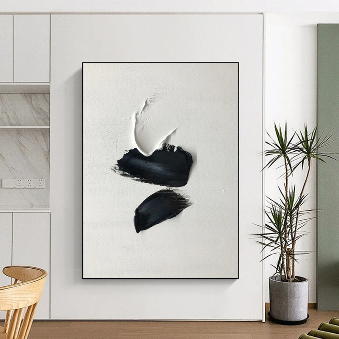 Custom Vertical Hand - Painted Large Abstract Gem for Bedroom and Hotel DKH1666