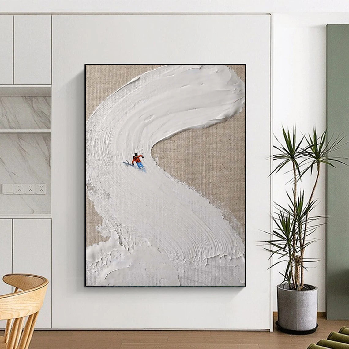 Handmade Big-Scale Abstract Art: Textured Wonders for Bar & Entryway DTP311
