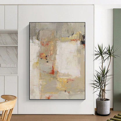 Large - Format Hand - Painted Textured Custom Abstract Painting, for Decorating Dining Room and Office DKH1435