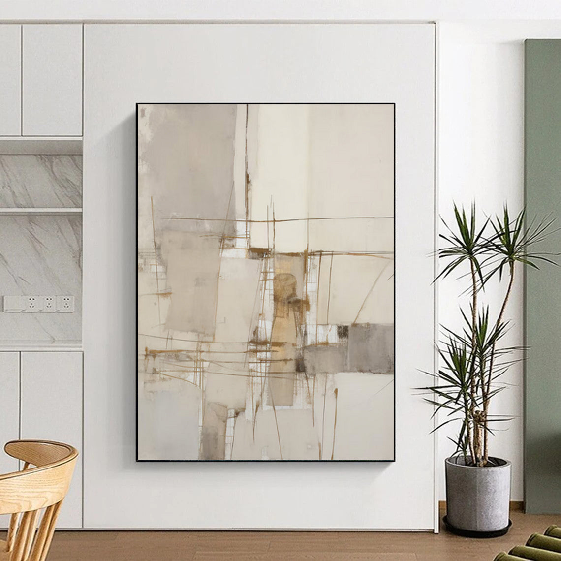 Enigmatic Hand - Painted Textured Abstract for Bedroom & Hallway DKH1309