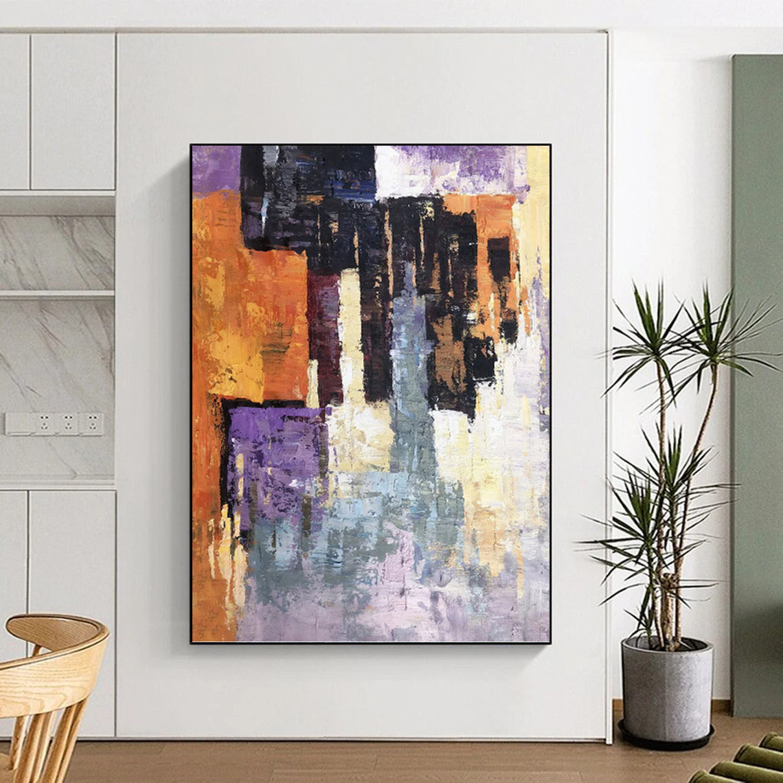 Assertive Hand - Painted Textured Abstract Canvas for Entryway & Office DKH1305