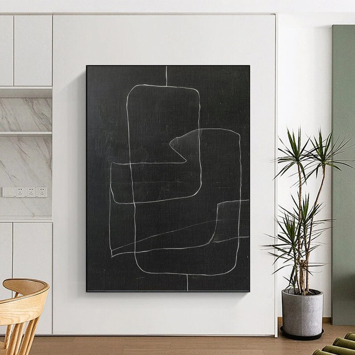 High - Fashion Designer - Painted Textured Canvas Mural for Bar & Hotel Lobby DKH1150