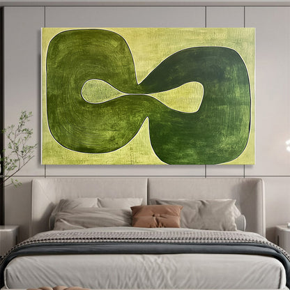 “Infinite Green Loop” - Greens, Beiges, Abstract Infinity - Inspired Shape - Acrylic Painting HB1763