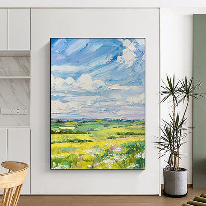 Enormous Custom - Painted Textured Canvas Abstract for Hallway & Dining Room DKH1050