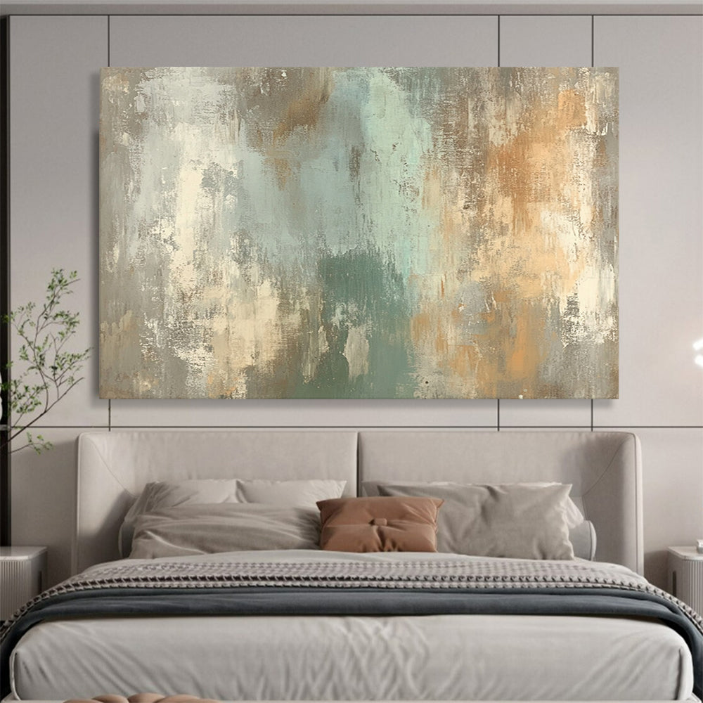 “Abstract Earth Tones” - Grays, Browns, Teals, Abstract Textured Painting - Acrylic Painting HB1765