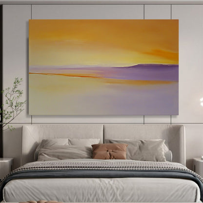 “Sunset Horizons” - Orange, Purple, Yellow, Abstract Dusk - Color - Field Acrylic Painting HB1508
