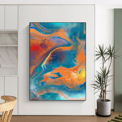 Graceful Textured Abstract Mural for Dining Room & Entryway DKH0940