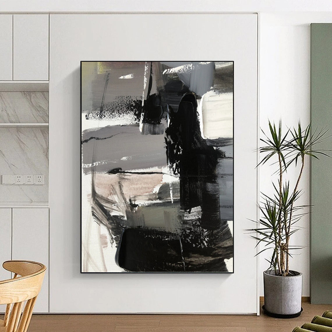 Inspiringly Grand Hand - Painted Textured Abstract Mural for School Auditorium & Gymnasium DKH1263