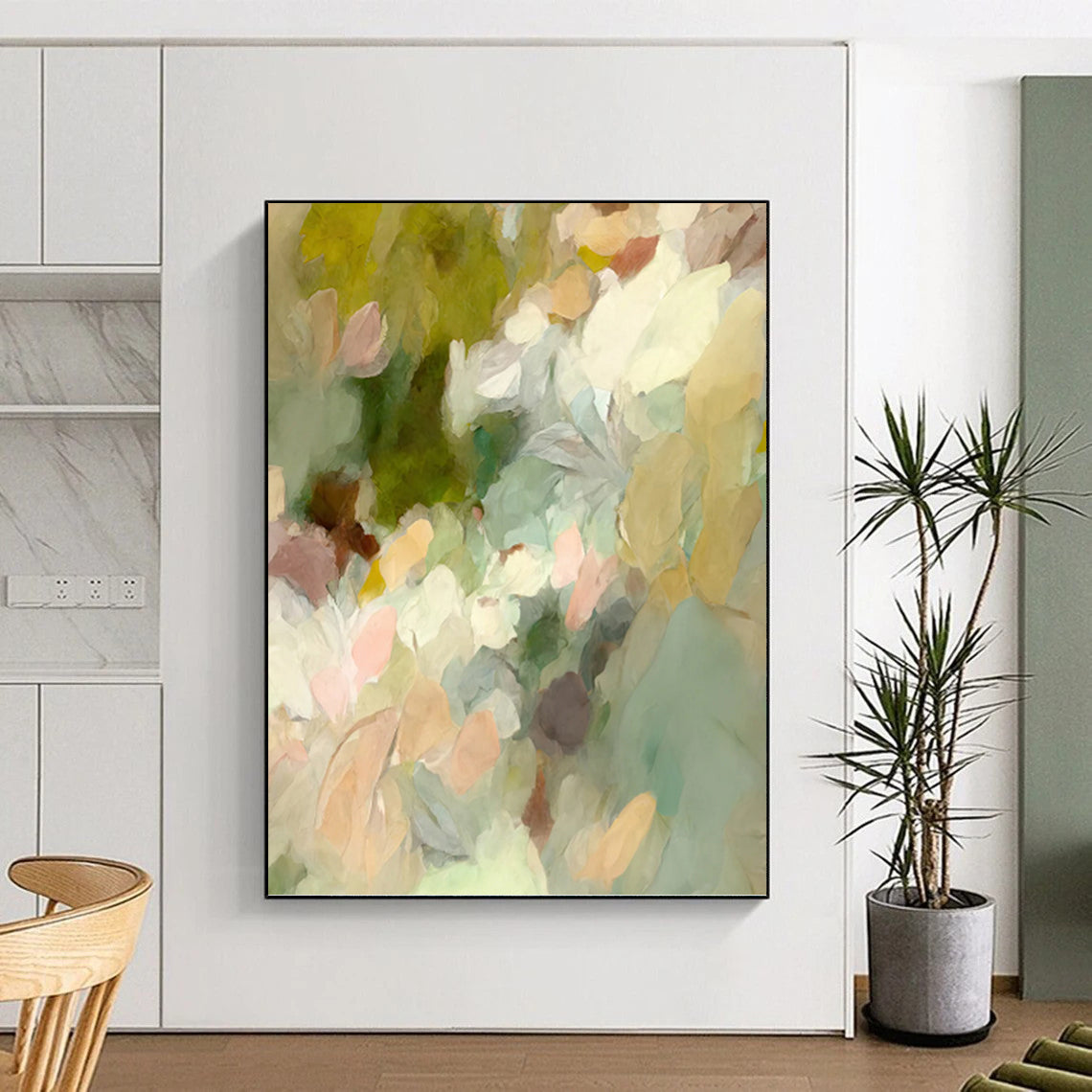 Radiant Hand - Painted Textured Abstract Canvas for Living Room & Entryway DKH1352