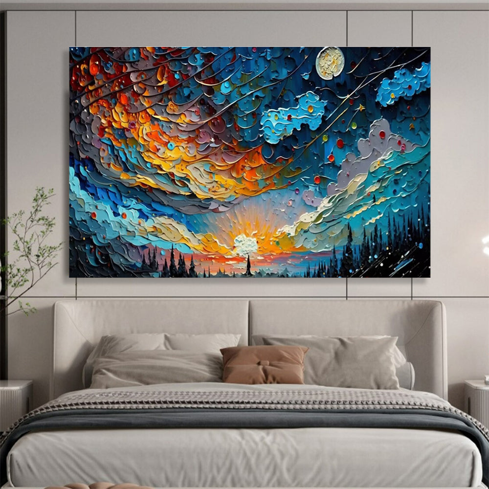 Dramatic Large Abstract Painting for Entryway & Living Room DKH878