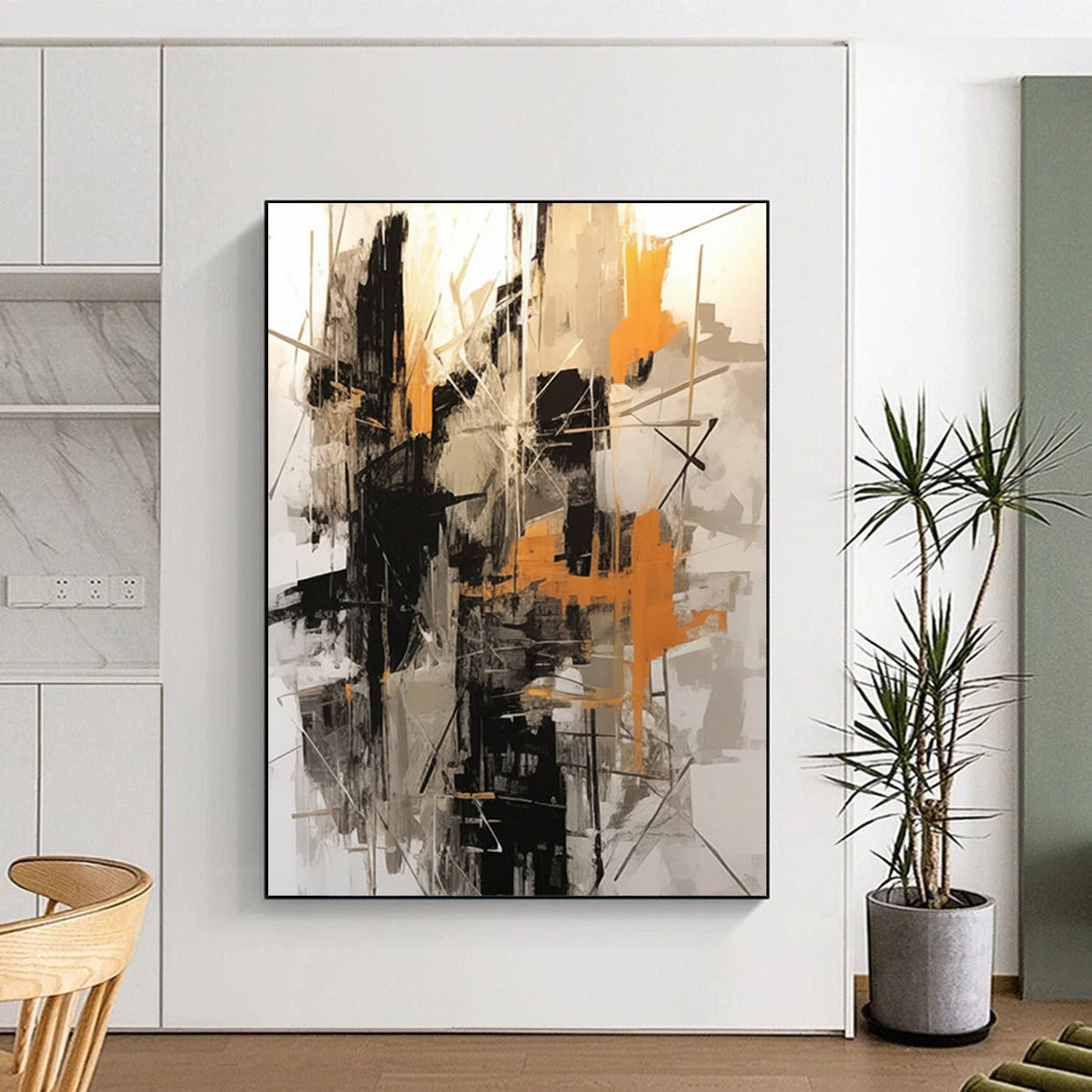 Lava Flow: Vast Hand - Painted Custom Abstract Gemstone for Living Room and Bar DTP116