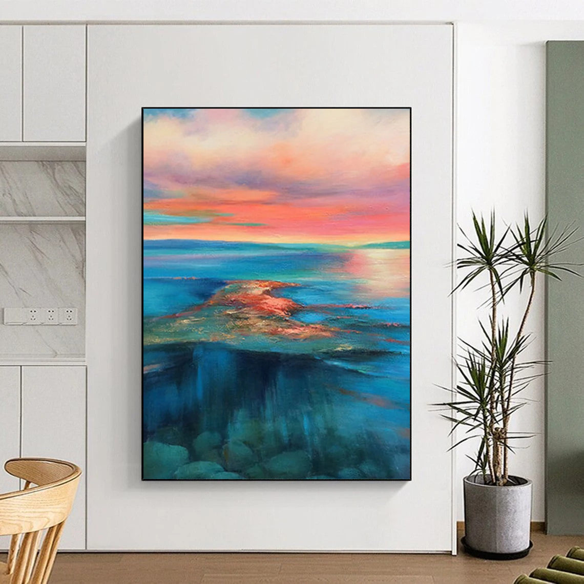Gargantuan Hand - Painted Textured Custom Abstract Work for Entryway and Hotel DTP018