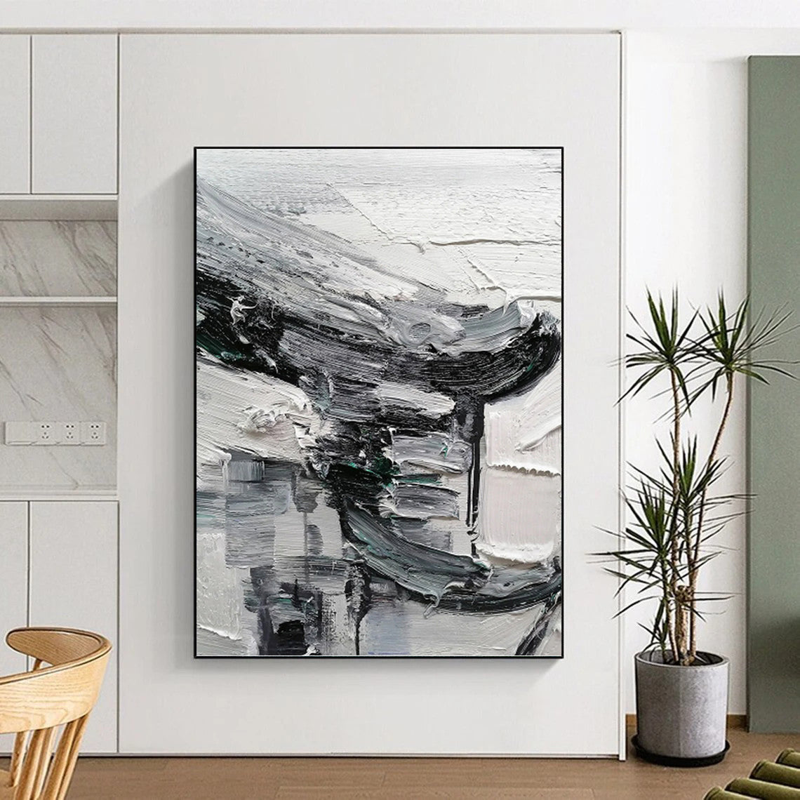 Sumptuous Hand - Painted Textured Abstract Mural for Bar & Hotel DKH1297